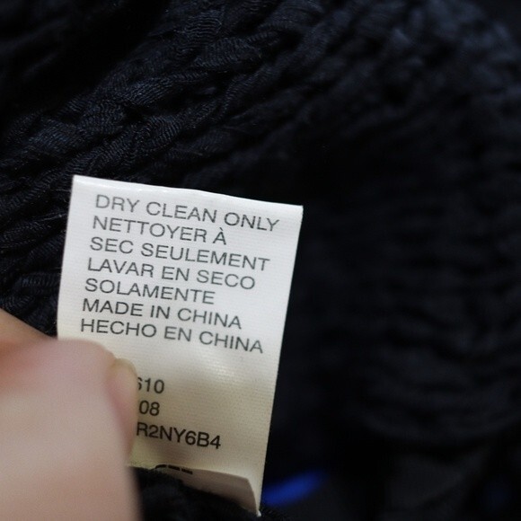 Anne Klein Black Open Weave Knit Sweater With Tie Side LG - Picture 14 of 14